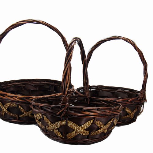 Basket Set of 3 Brown