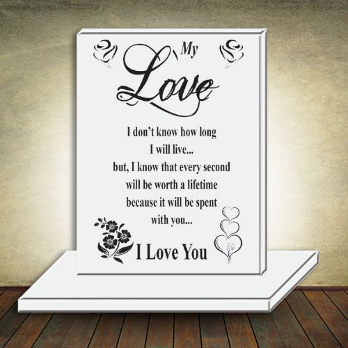 Small Glass Plaque with Stand - My Love