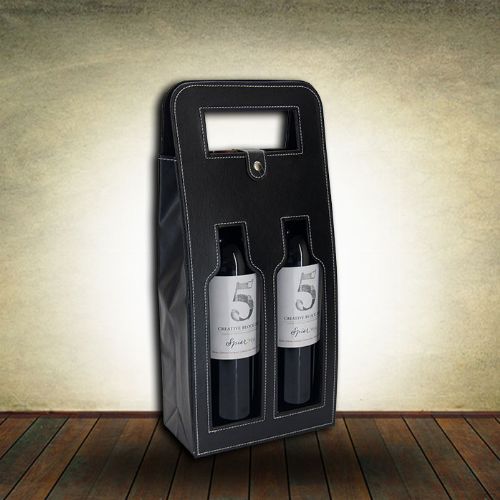Wine Bottle Holder - Black - Double Holder