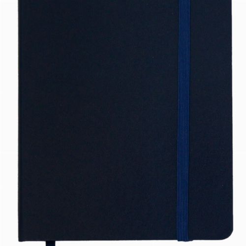 NOTEBOOK A5 W/ELASTIC  PVC COVER NAVY BLUE