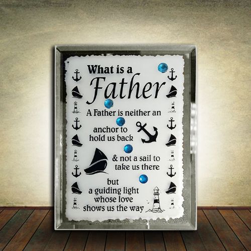 Small Glass Mirror Plaque - What is a Father