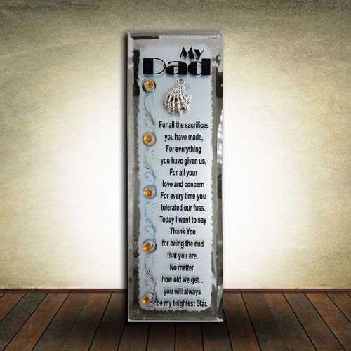 Long Glass Mirror Plaque -MY DAD