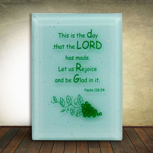 Glass Plaque (Green) This is the day
