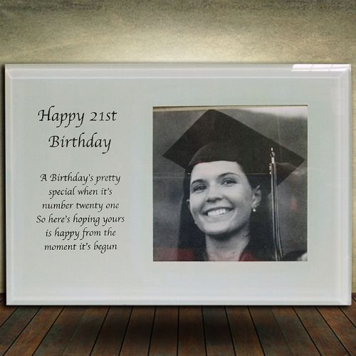 Glass 21st Birthday Frame with Message