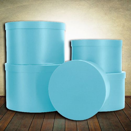 Gift Boxes - Set of 5 (Round) Blue