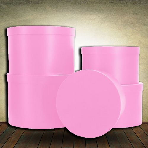 Gift Boxes - Set of 5 (Round) Pink