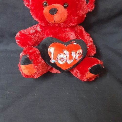 TEDDY WITH RED/BLACK HEART