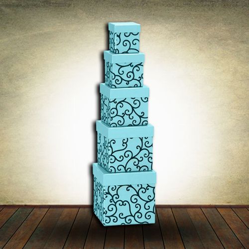 Gift Boxes - Set of 5  Blue