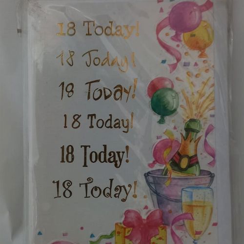 HAPPY BIRTHDAY 18 TODAY GREETING CARDS 5'S 