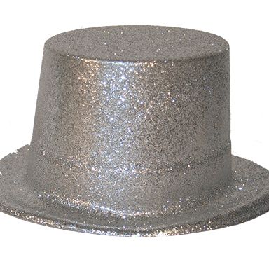 PARTY HAT SILVER GLITER