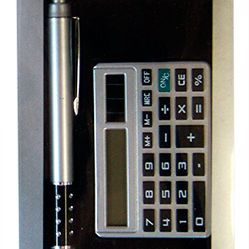 Pen with Calculator Set Silver