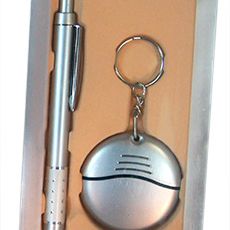 Pen with Keyring Set Silver