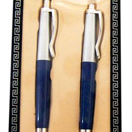 Double Pen Set Blue/Silver