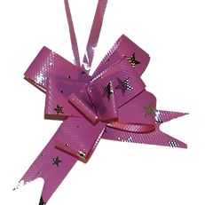 BUTTERFLY PULL BOWS 10PCS PINK W/HEARTS